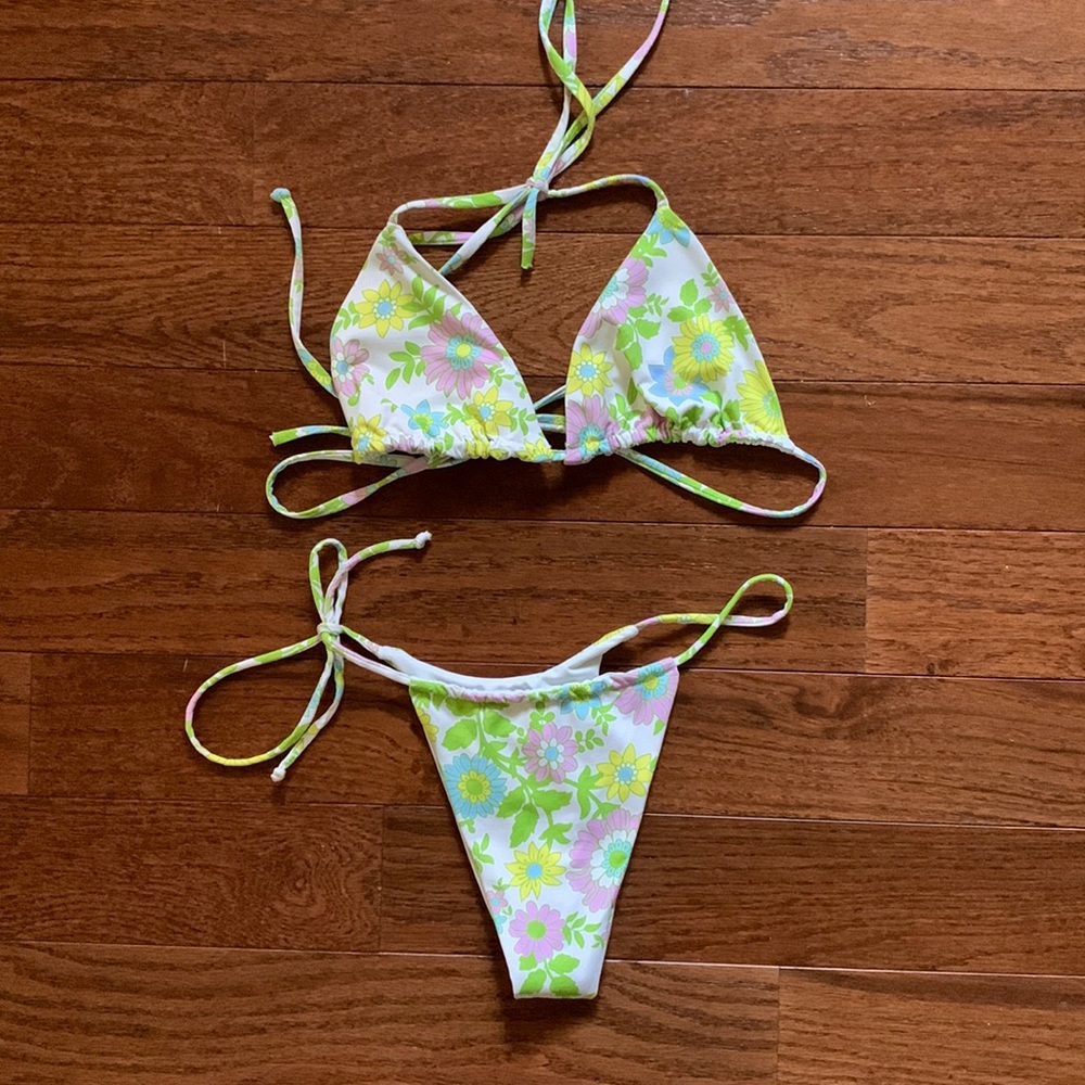 Flowery Frankies Bikinis String Bikini Set -Small